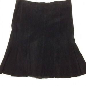 Karen Kane Black Suede Leather Skirt